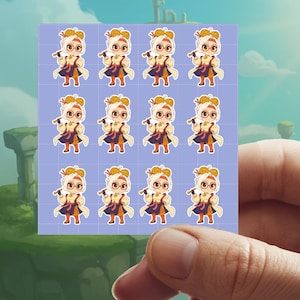 Confezione da 12 - Purah 01 - The Legend Of Zelda Tears of the Kingdom Adesivo in vinile impermeabile ritagliabile (1,8 x 3 cm) per laptop e bottiglie d'acqua