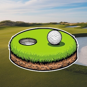 Golf Island Sticker – Golf Ball Decal for Laptop, Water Bottle, Golf Cart – Funny Golf Gift, Golfer Aesthetic Vinyl Sticker 6.40cmx4cm