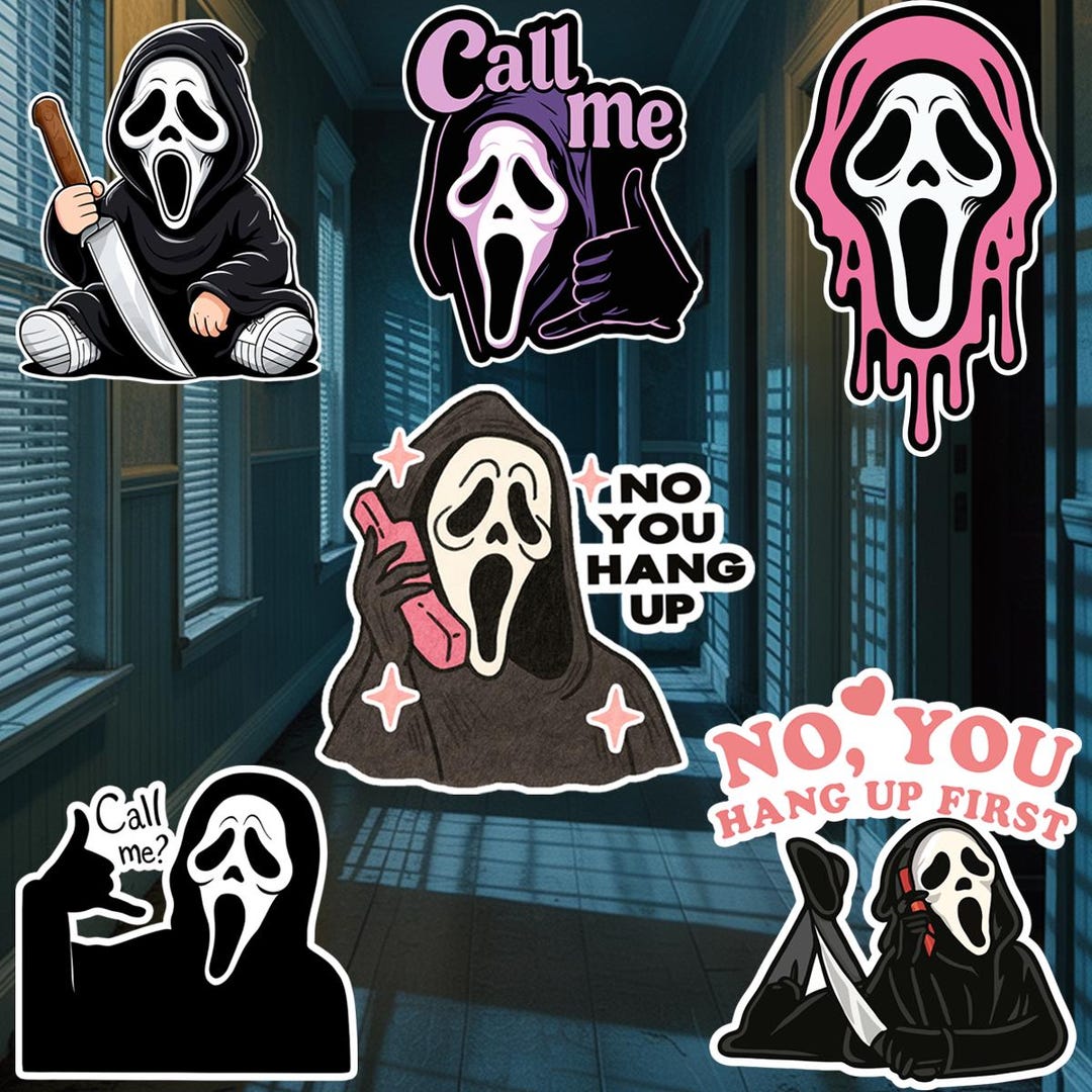 Ghost Face Six Pack – Funny Ghostface Horror Movie Vinyl Decal Sticker ...