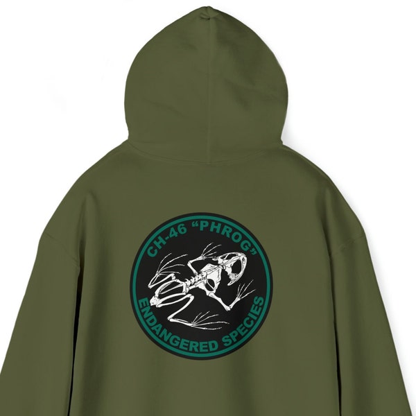 CH-46 Endangered Species Phrog Patch Hoodie US Marine Corps