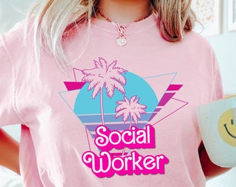 Social Worker Gift Nostalgic 90s Style Shirt, Comfort Colors Tee (Relaxed Fit, Ring-Spun Cotton, Garment Dyed, Unisex S-XXL)