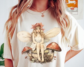 Fairy Grunge Cozy Soft Cotton Tee, Cottagecore Fairycore Style (XS-XL, Relaxed Fit, Ring Spun Cotton)