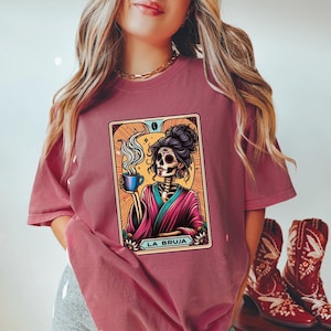La Bruja Tarot Karte Mexikanische Shirt LATINA Power Geschenk Skelett Tarot Shirt latina Shirt LATINA Shirts spanisches Shirt mexikanisches Shirt