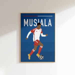 Jamal Musiala Inspired Poster Printable football Wall Art Fc Bayern Munchen Home Decor, Musiala soccer poster Minimal Football Home Decor