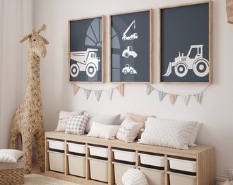 Construction Vehicle Prints, Boys Room Decor, Toddler Wall Art, Bulldozer Print, Dump Truck Poster, Bulldozer Poster, Construction Wall Art