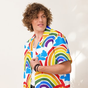 Rainbow Unisex button shirt