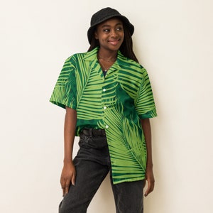 Abstract Leaves Unisex button shirt