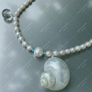 Beachy Pearl Shell Necklace, Natural Conch Pendant Choker, Handmade Ocean Style Short Necklace, Vacation Jewelry