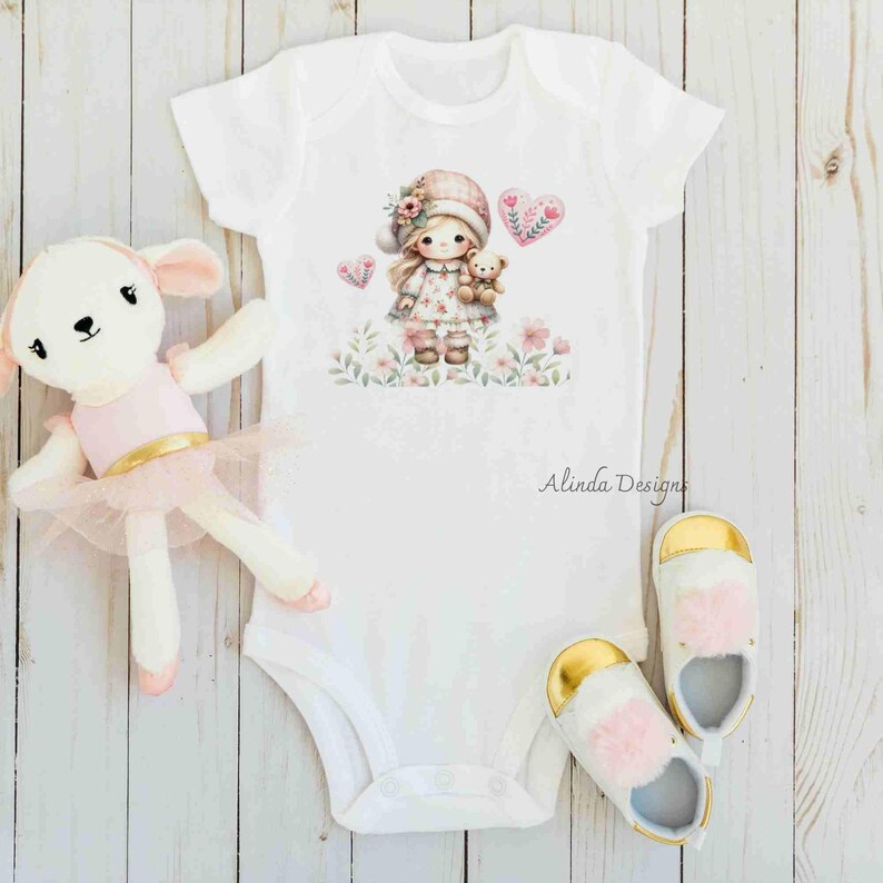 Cute Flower Girls Birthday Clipart, Adorable Kids Party Graphics, Instant Download, Nursery Decor, Scrapbooking, DIY Invitations, Printable