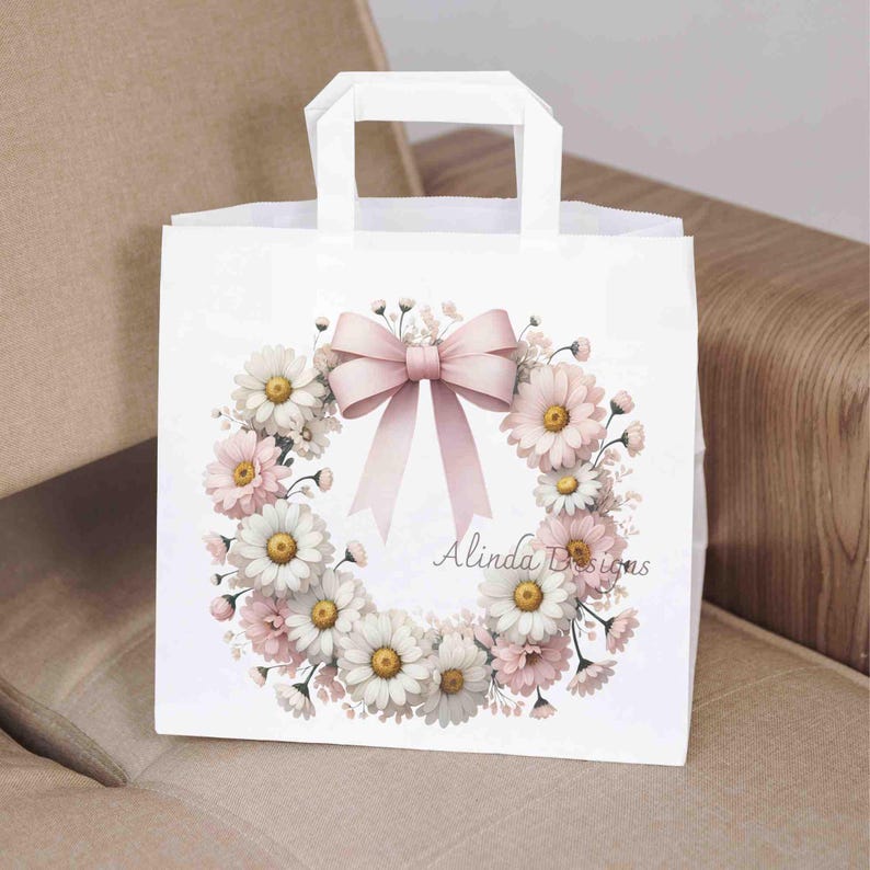 Charming Pink and White Daisy Clipart, Watercolor Floral Designs for Wedding Invites, Baby Shower Decor, and Crafts, Floral Illustrations