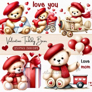 Imágenes prediseñadas de osito de peluche de San Valentín, ilustraciones románticas de ositos, tarjetas, invitaciones, imágenes prediseñadas de San Valentín, ilustración de oso marrón, osito de peluche lindo