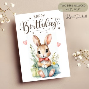 Printable Bunny Birthday Card, Bunny Lover Card, Bunny Birthday Card, Some Bunny Birthday Card, Bday card for, Celebrating You, Cute card