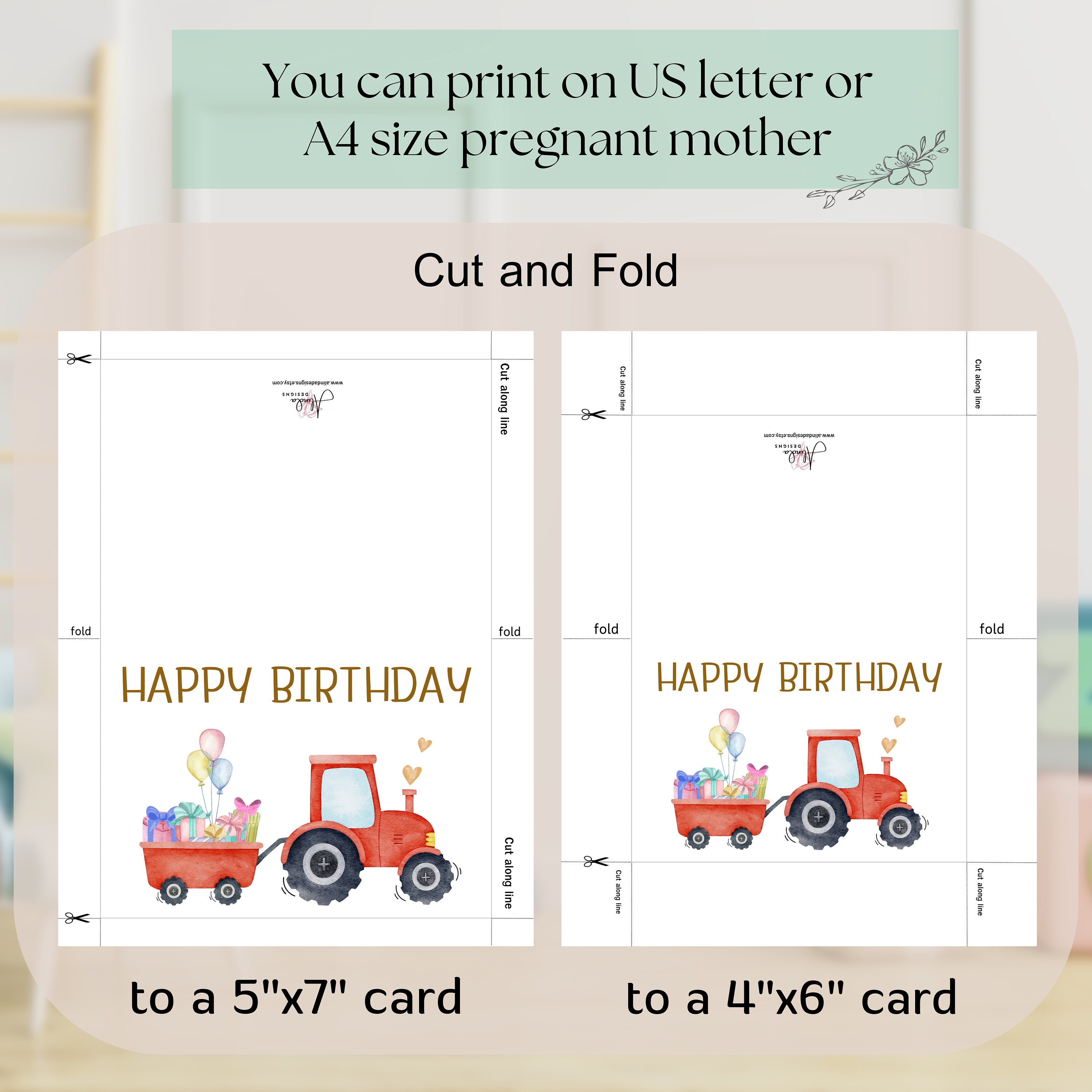 Tractor Birthday Card Print, Perfect Card for Your Favorite Farmer, Kids Birthday Card ...