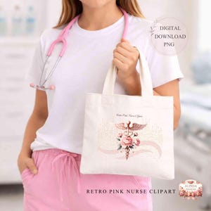 Retro Pink Nurse Clipart, Floral Nurse Clipart PNG, Pink Medical Nurse Bundle, Stethoscope, Nurse Cap, Medical Cross, Healthcare Digital Download, Nurse appreciation gifts, T-shirts & sublimation designs, Stickers & scrapbooking