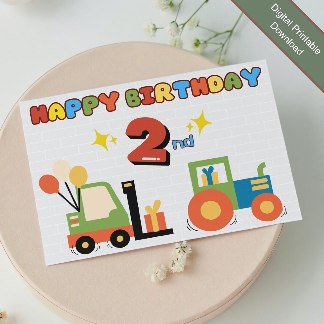 Tractor Birthday Card Print Perfect Card for Your Favorite - Etsy