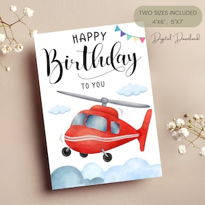 Cartão de aniversário de avião, Cartão de avião, Cartão para filho, Cartão de aniversário para menino, Cartão de aniversário para neto, Cartão de aniversário de menino para imprimir, para imprimir