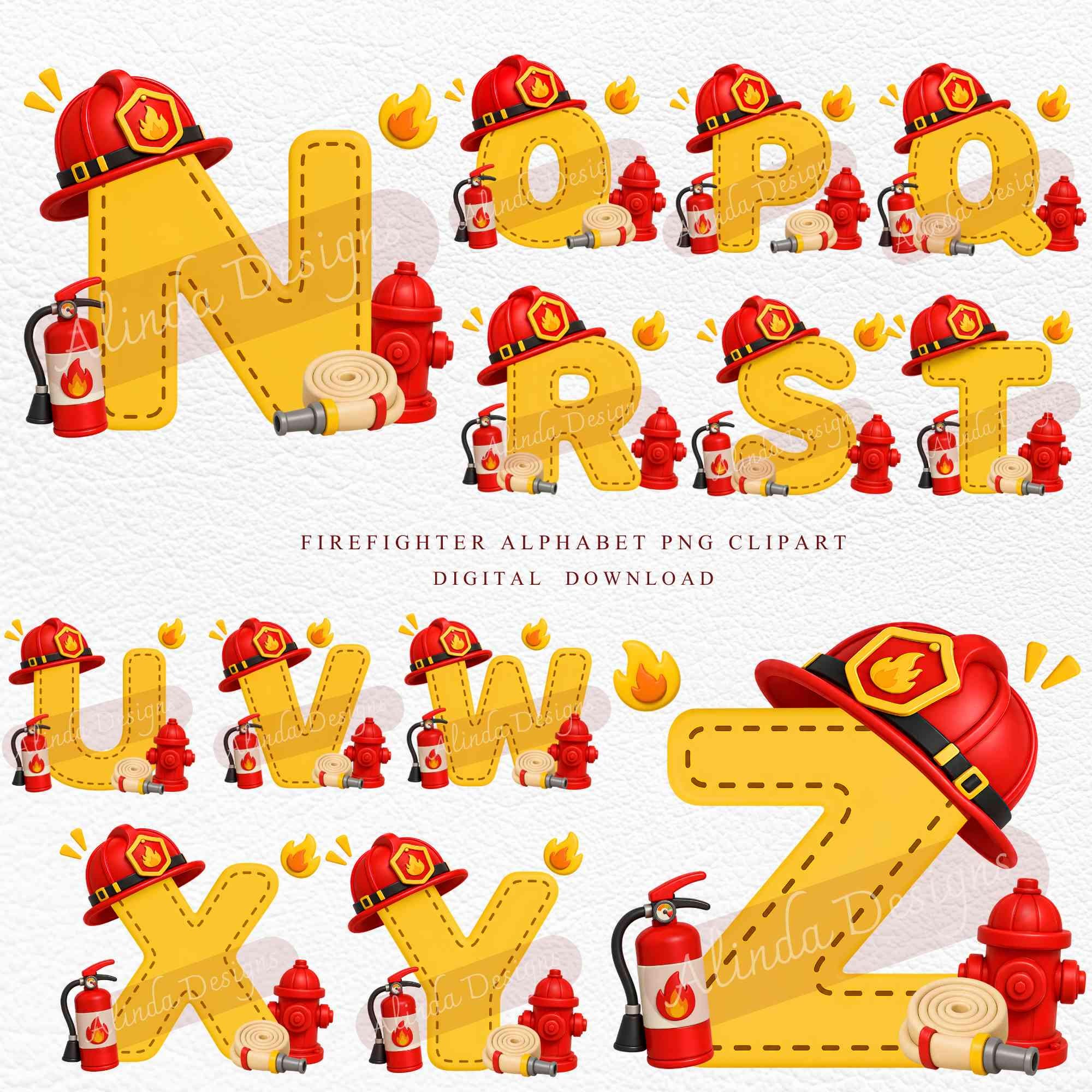 Firefighter Alphabet PNG Clipart, Fire Truck ABC Letters, Fireman ...