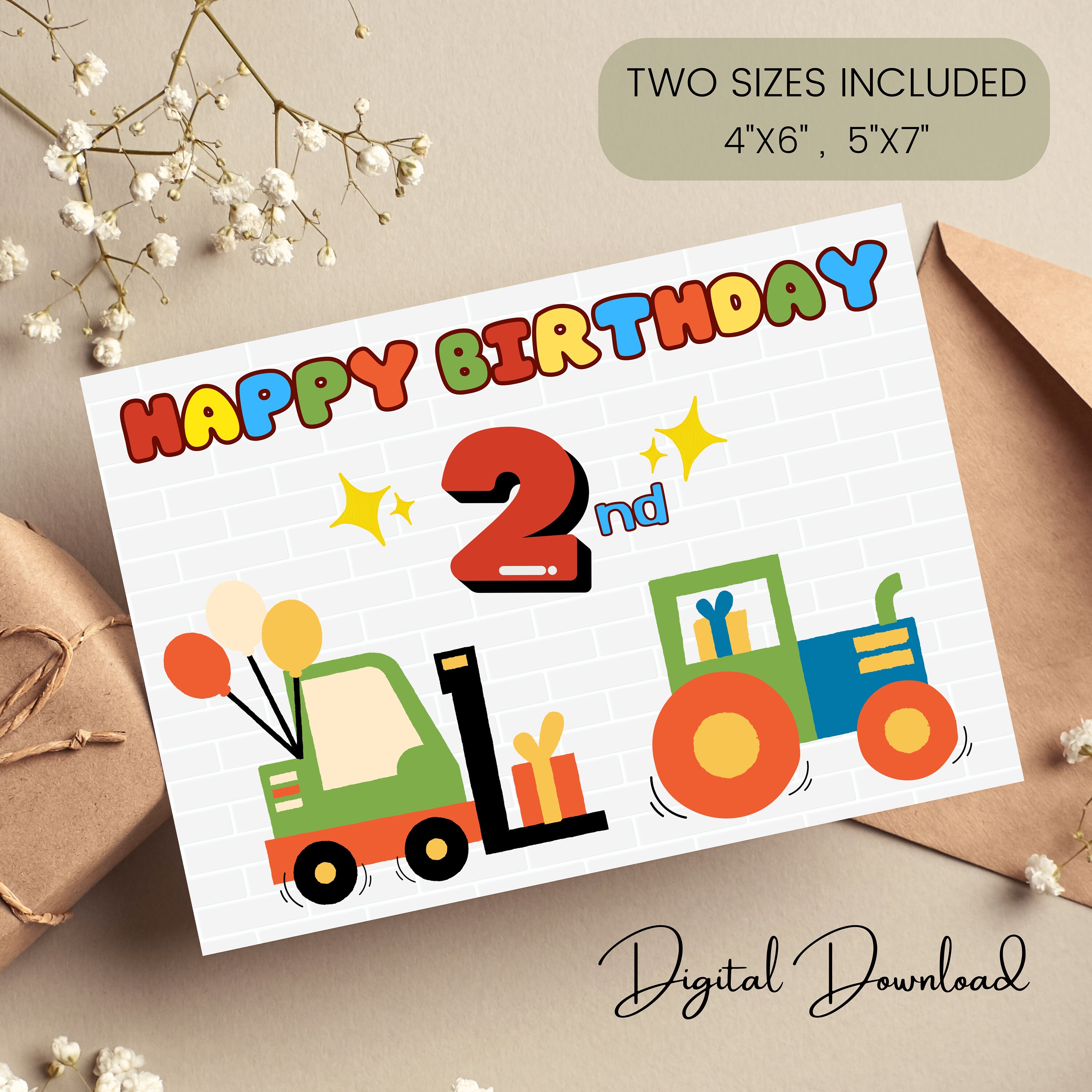 Tractor Birthday Card Print, Perfect Card for Your Favorite Farmer, Kids Birthday Card ...