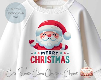 Santa Claus Christmas Clipart, Merry Christmas PNG (Digital Download)