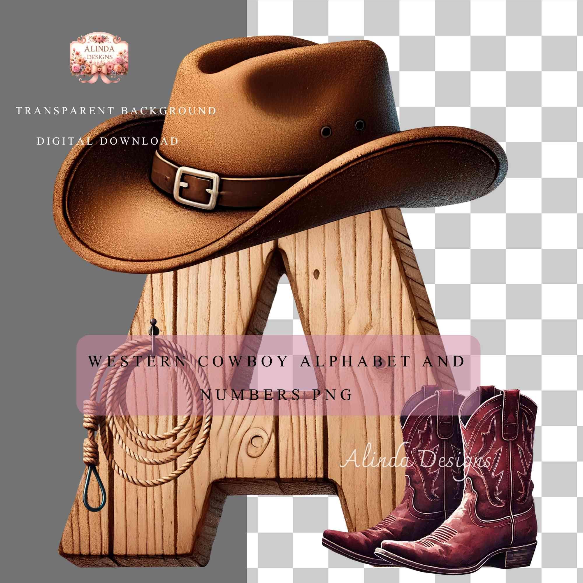 Western Cowboy Alphabet and Numbers PNG, Rustic Rodeo Letters & Numbers ...