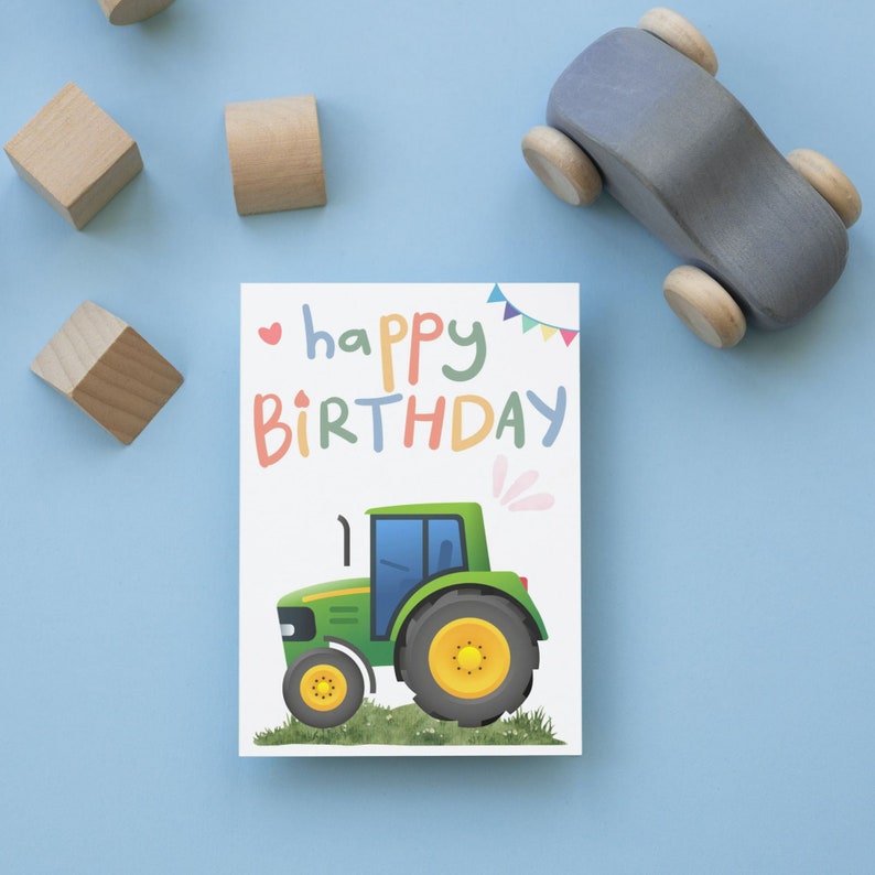 Tractor Birthday Card Print, Perfect Card for Your Favorite Farmer, Kids Birthday Card ...