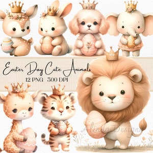 Imágenes Prediseñadas de Cuties de Pascua, ilustraciones digitales de pollitos y huevos para manualidades, imágenes prediseñadas de animales de Pascua lindos, imágenes prediseñadas digitales de Pascua encantadoras, día de Pascua