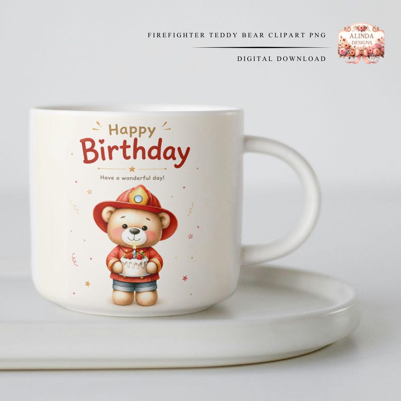 Firefighter Teddy Bear Clipart Bundle PNG, Cute Fireman Bear, Fire Station Clipart, Fire Truck, Kids Firefighter, Baby Boy Birthday, Fire Truck Birthday Party Decorations, Classroom Activities, Sublimation Projects