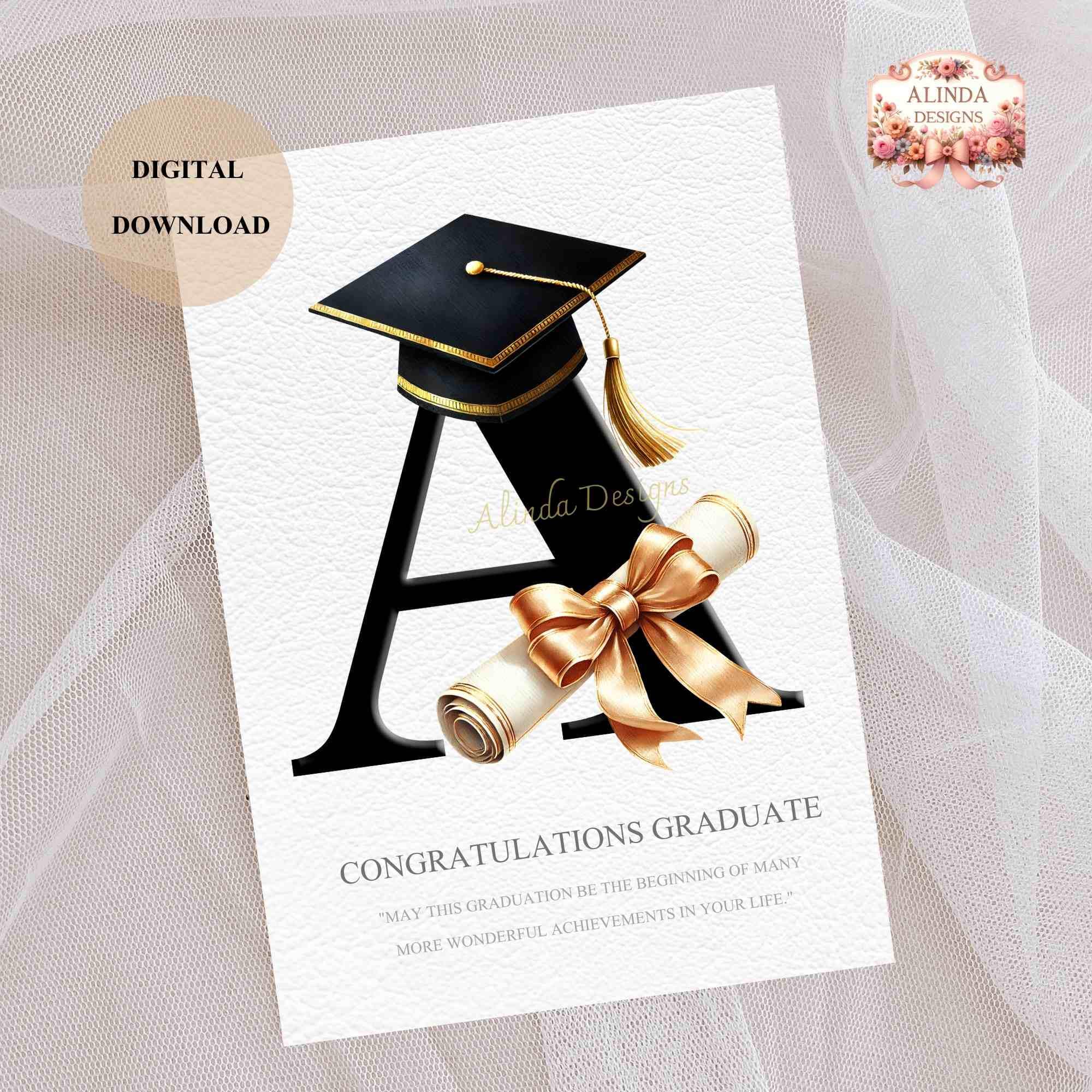 Graduation Letters and Numbers Clipart: A-Z, 0-9 (PNG Digital Download ...