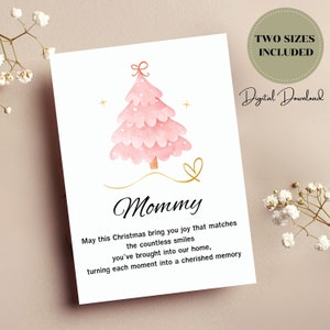 Tarjeta de Navidad para mamá, tarjeta para mamá Navidad, tarjeta de árbol de Navidad, regalo de Navidad para mamá, tarjeta de cumpleaños para mamá, tarjeta de Navidad imprimible, madre