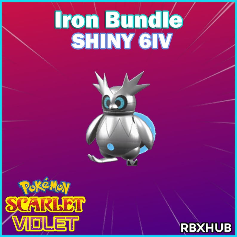 Iron Bundle Shiny 6IV Pokemon Scarlet and Violet Lv100 Etsy