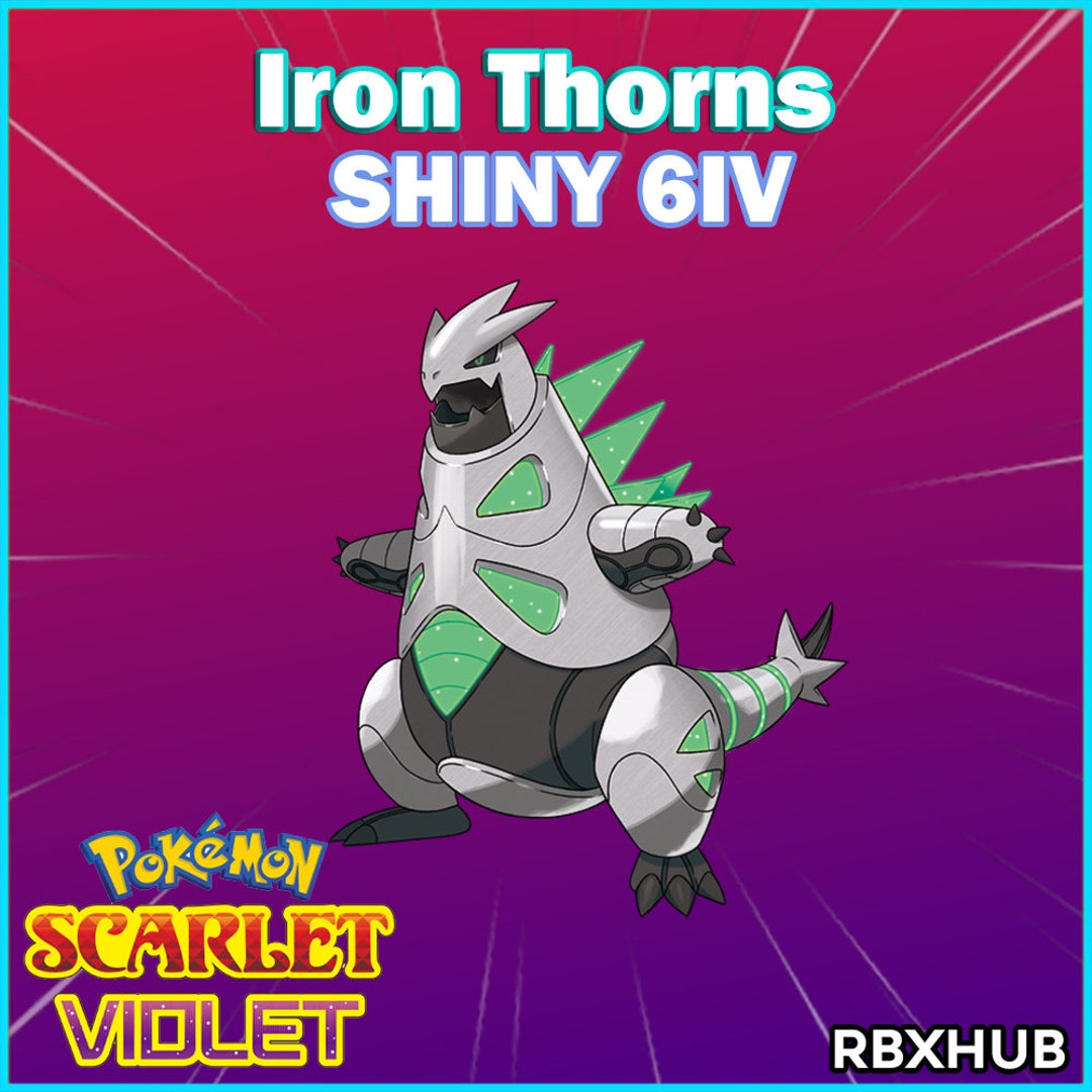 Iron Thorns Shiny 6IV Pokemon Scarlet and Violet Lv100 Etsy