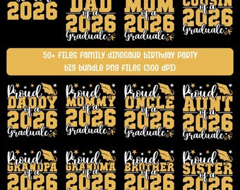 2026 Graduate Family PNG Bundle: 50+ Matching Designs (Digital Download)