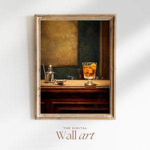 Old Fashioned Cocktail Wall art, Home Bar Prints , Cocktail Print, Cocktail Printable, Bar Cart Decor, Gift for Cocktail Lovers, Bar Decor