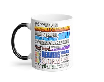 Critically Acclaimed MMORPG Wordart Color Morphing Mug, 11oz