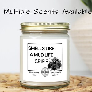 Funny Candle Gift for ATV Fan, Side-by-Side ATV Mud Life Crisis, Funny Gift for Friend, UTV Gift, Mid Life Crisis, SxS