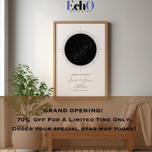 Mapa de estrellas personalizado digital, mapa de constelaciones, mapa de estrellas por fecha, regalo personalizado, regalo de aniversario de fecha especial, gráfico de estrellas del cielo nocturno