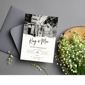 Hmong Clothes Black and White  Wedding Invitation | Hu Plig Khi Tes Thov Caw Invite | Digital Canva Template Customizable