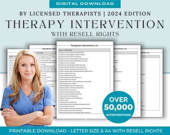 Megabundle: alle Therapieeingriffe | beratende Eingriffe, Therapietools, Therapiehinweise, Therapeuten Spickzettel, Klinische Notizen, plr