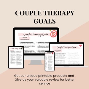 Couples therapy goals, marriage counselling, relationship therapy goals & objectives, couples therapy session notes, therapist cheat sheets image 4