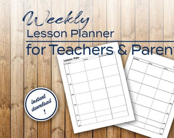 科目別の印刷可能な週次レッスンプランチャートテンプレート