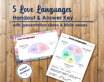 Love Languages + Bible verses: Slides, Worksheet & Answer Key