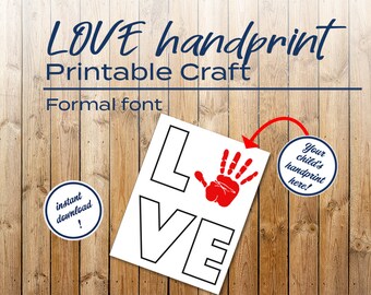 印刷可能なLOVE手形クラフトテンプレート