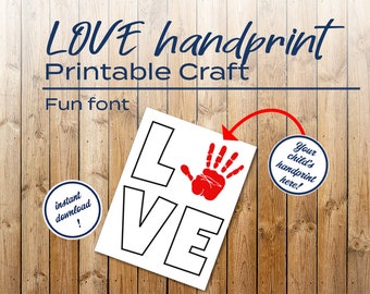 印刷可能なLOVE手形クラフトテンプレート