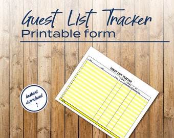 ゲスト リスト トラッカー (印刷可能な PDF)