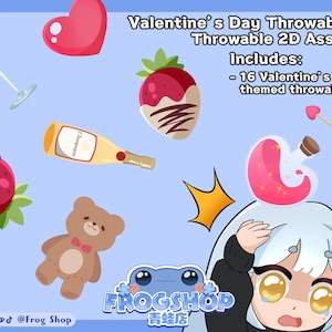 Valentine&#39;s Day Throwables | Vtuber Streaming Assets | Twitch Integrated Throwing System