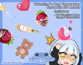 Valentine's Day Throwables | Vtuber Streaming Assets | Twitch Integrated Throwing System