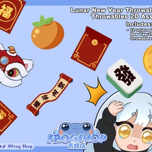 Lunar New Year Throwables | Vtuber Streaming Assets | Twitch Integrated Throwing System