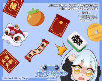 Lunar New Year Throwables | Vtuber Streaming Assets | Twitch Integrated Throwing System