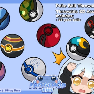 PKMN Balls Throwables (extended set) | Vtuber Streaming Assets | Twitch Integrated Throwing System