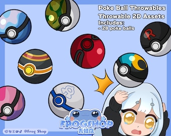 PKMN Balls Throwables (extended set) | Vtuber Streaming Assets | Twitch Integrated Throwing System
